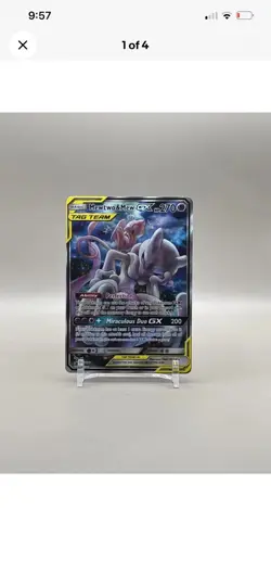 Mewtwo & Mew GX SM191 Black Star Promo Full Art Holo Pokemon Card 🔥 - Image 1
