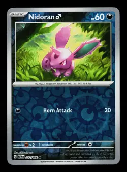 Nidoran M 032/165 Reverse Holofoil Scarlet & Violet 151 Pokemon Card -B12 - Image 1