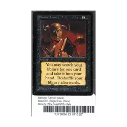 WOTC MtG Beta Demonic Tutor (U) Fair+ - Image 1
