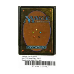 WOTC MtG Beta Demonic Tutor (U) Fair+ - Image 2