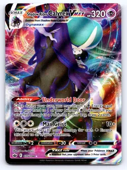 Shadow Rider Calyrex VMAX 075/198 Holo VMAX Rare Chilling Reign Pokemon NM - Image 1