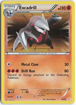 Pokemon - Excadrill (#30 Holo) #30/30 - BW Trainer Kit: Excadrill & Zoroark Comm - Image 1
