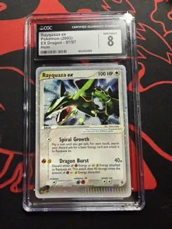 Pokemon TCG Rayquaza EX EX Dragon 97/97 Holo Holo Rare EX CGC 8 Near Mint - Image 1