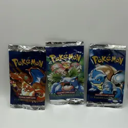 Pokemon Shadowless Empty Wrapper - Charizard Venusaur Blastoise - 1999 - Image 1