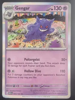 Pokemon TCG Scarlet and Violet 151 Gengar 94/165 Rare Holo - Image 1