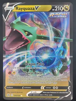 Rayquaza V CRZ 100/159 Pokemon Crown Zenith Ultra Rare Holofoil EN NM - Image 1