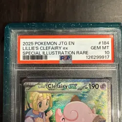 2025 POKEMON JTG EN-JOURNEY TOGETHER #184 LILLIE'S CLEFAIRY EX PSA 10 - Image 2