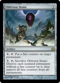1x Oblivion Stone NM-Mint, English Commander 2011 MTG Magic - Image 1