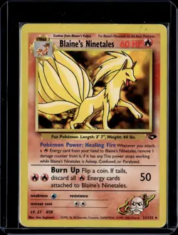 Blaine's Ninetales - 21/132 / Rare Gym Challenge 2000 (HP) / Pokemon TCG - Image 1