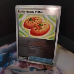 Buddy-Buddy Poffin Play TEF 144/162 Pokemon League Promo REVERSE HOLO PLAY STAMP - Image 3