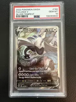 Pokemon Lugia V Silver Tempest Full Alt Art #186 PSA 10 Gem Mint - Image 1