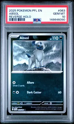 2025 POKEMON PFL EN-PHANTASMAL FLAMES REVERSE HOLO #063 ABSOL PSA 10 - Image 1