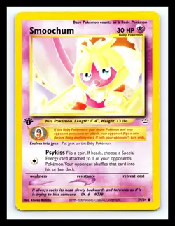 💥 SMOOCHUM 1st Edition Pokemon TCG 2001 Neo Revelation Set Non HOLO # 54/64 - Image 1