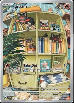 Litten 167/162 Illustration Rare Pokemon TCG SV05: Temporal Forces NM - Image 1