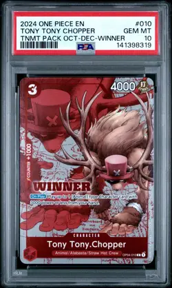 2024 ONE PIECE TOURNAMENT PACK OCT-DEC 010 TONY TONY CHOPPER WINNER PSA 10 - Image 1