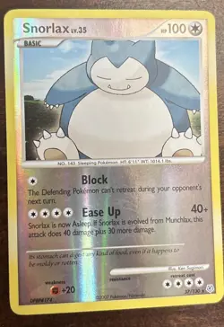 Snorlax 37/130 Rare Diamond & Pearl Pokemon Reverse Holo Lightly Played - Image 1