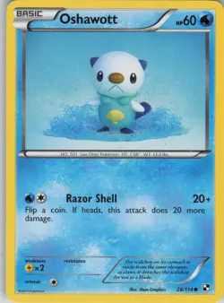 Oshawott 28/114 Common Black & White Pokemon Lightly Played - Image 1