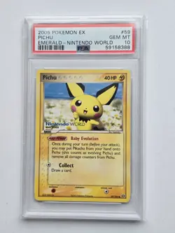Pokemon Pichu - 59/106 - Nintendo World - Pop 7 - PSA 10 - Image 1