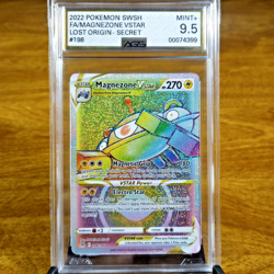 Pokemon SWSH Lost Origin Secret Magnezone VSTAR 198/196 AGS Mint+ 9.5 Holo Rare - Image 1