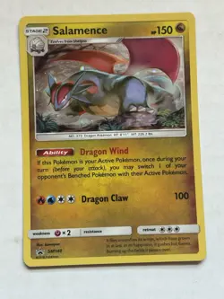 Pokemon TCG Holo Salamence Black Star Promo SM140 NM SWIRL - Image 1
