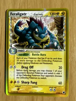 Pokemon TCG FERALIGATR 2/101 HoloFoil Ex Dragon Frontiers. Excel Cond Print Flaw - Image 1