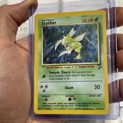 Pokemon 2000 Pokemon Base Set 2 Scyther Holo #17/130 Nintendo Vintage NM WOTC - Image 2