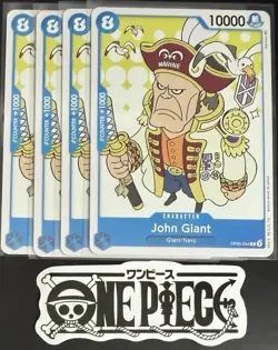 4x One Piece OP05-044 C John Giant - English - Regular - Play Set - TCG - NM/M - Image 1