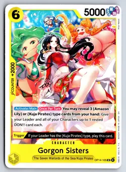 GORGON SISTERS OP14-105 UNCOMMON THE AZURE SEA'S SEVEN ONE PIECE NM - Image 1