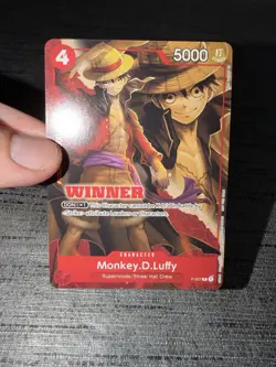 Carte One Piece Monkey.D.Luffy P-007 Promo WINNER English Card - Image 3