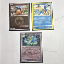 Pokemon Kirlia, Tepig & Mudkip Set - SV1a, ASCN, SWSH 3 Card Lot - Image 1