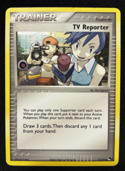 2005 TV Reporter 11/17 NM POP Series 2 Pokemon Card LP+ Promo Vintage - Image 1