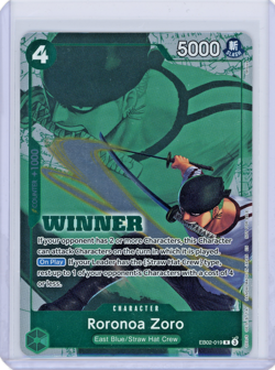 One Piece Card Game Roronoa Zoro Winner Promo Foil EB02-019 Near Mint - Read - Image 1