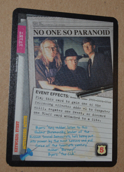 X-FILES CCG TCG RARE NO ONE SO PARANOID 1996 GEN CON PROMO CARD PR96-0004-GCON - Image 1