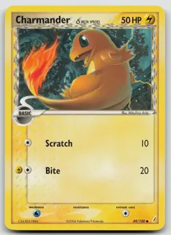 Charmander (Delta Species) 49/100 Crystal Guardians Common Pokemon TCG Card - Image 1