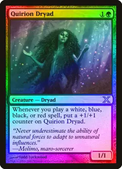 Quirion Dryad FOIL 10th Edition HEAVILY PLD Green Rare MAGIC MTG CARD ABUGames - Image 1