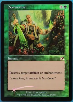 Naturalize FOIL Onslaught NM Green Common MAGIC MTG CARD (ID# 514805) ABUGames - Image 1