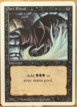 REVISED EDITION Vintage MtG Dark Ritual Unplayed NM - Image 1