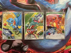 First Partner Kanto Starters Bulbasaur, Charmander, Squirtle Pokemon 3 Card Set - Image 1