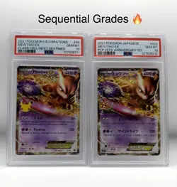 PSA 10s Mewtwo EX SEQUENTIAL Japanese 25th Anniversary & Celebrations Collection - Image 1