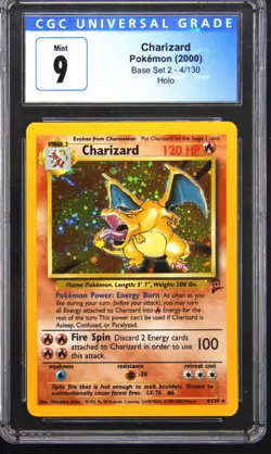 2000 POKEMON BASE SET 2 CHARIZARD CGC 9 - Image 1