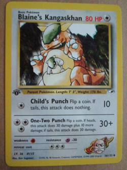 Blaine's Kangaskhan - 36/132 - 1st Edition Uncommon WOTC TCG—Gym Heroes Pokemon - Image 1