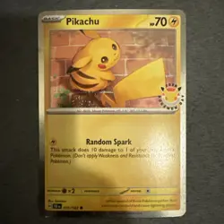 Pikachu 051/162 2026 Pokemon Day 30th Anniversary Stamped Promo Card M Swirl! - Image 1