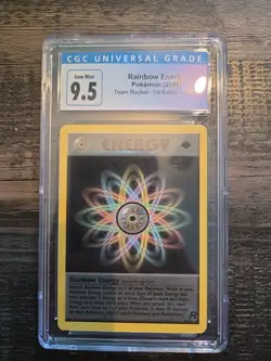 2000 POKEMON TEAM ROCKET 1ST EDITION #80/82 RAINBOW ENERGY Cgc 9.5/10 - Image 1