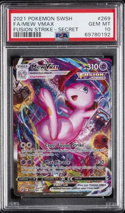 2021 POKEMON SWORD & SHIELD FUSION STRIKE SECRET #269 FULL ART/MEW VMAX PSA 10 - Image 1