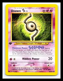 💥 UNOWN 1st Edition Stamp # 87/105 Neo Destiny Non Holo Vintage Pokemon 2001 - Image 1