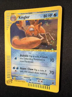 Kingler 015/165 Expedition Base Set Holo Rare Pokemon TCG Nintendo e-reader MP+ - Image 1
