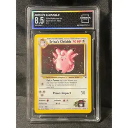 2000 Erika’s Clefable #3 Pokemon Gym Heroes Holo ArenaClub Graded NM MINT+ 8.5 - Image 1