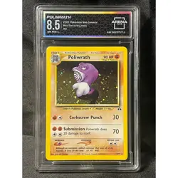 2001 Poliwrath #9 Pokemon Neo Discovery Holo Rare ArenaClub Graded NM MINT+ 8.5 - Image 1