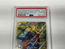 PSA 10 GEM-MINT Garchomp & Giratina GX Tag Team Pokemon 2019 Unified Minds #228 - Image 4