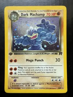 Pokemon Dark Machamp Team Rocket 10/82 1st Ed Holo (LP) - Image 1